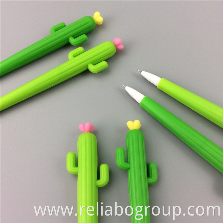 Wholesale Cactus Shaped Ballpoint Black 0.7 mm Gel Ink Roller Ball Pen for School Home Office